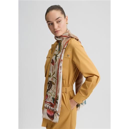 LIU JO foulard donna liu jo con stampa floreale e bordo decorativo
