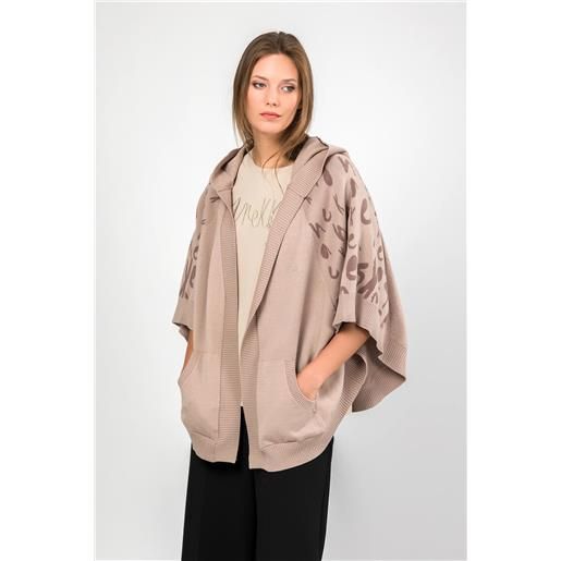 ANEKKE cardigan anekke donna con cappuccio e fantasia jacquard