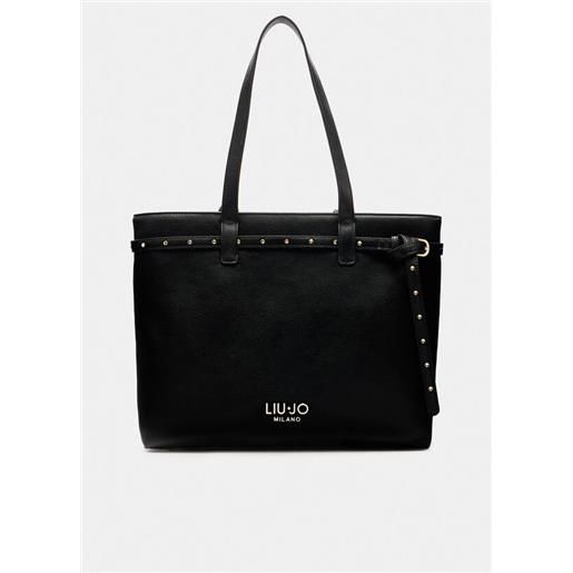 LIU JO shopper liu jo elegante con doppi manici e borchie decorative
