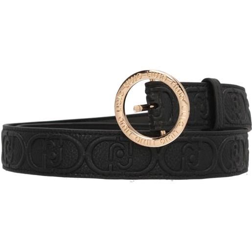 LIU JO cintura in materiale sintetico con effetto testurizzato e fibbia circolare decorativa