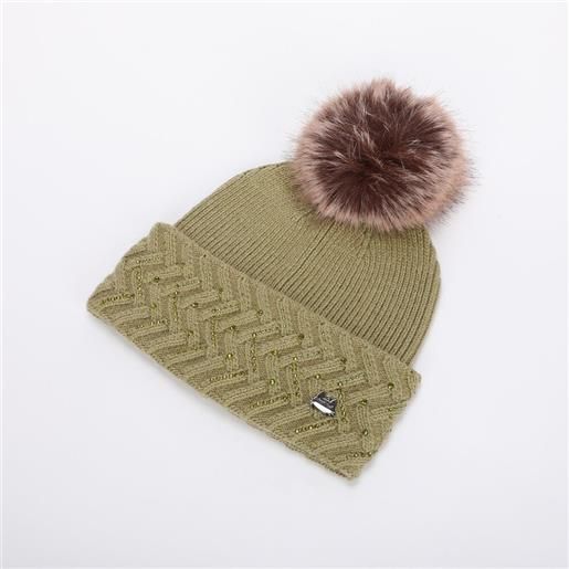 MIMI'-MUA' cappello donna mimi mua con pon pon e lavorazione a trecce