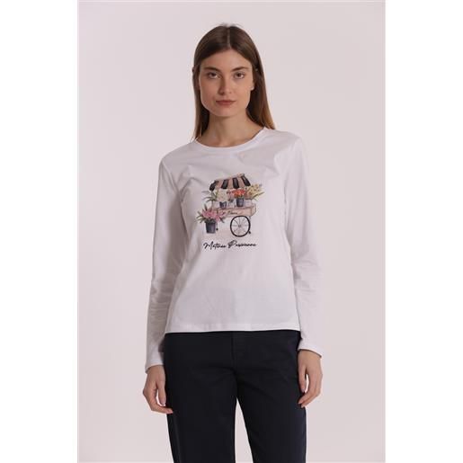 MIMI'-MUA' maglia donna a maniche lunghe con stampa floreale mimi mua