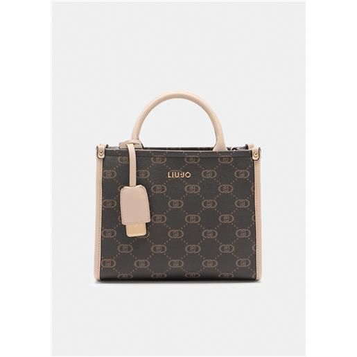 LIU JO borsa liu jo a mano con tracolla e logo all over