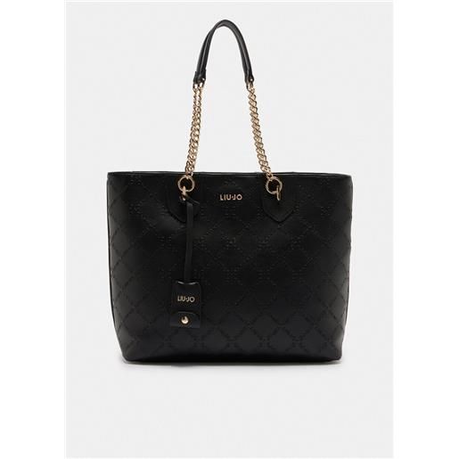 LIU JO shopper liu jo con manici a catena e logo in rilievo