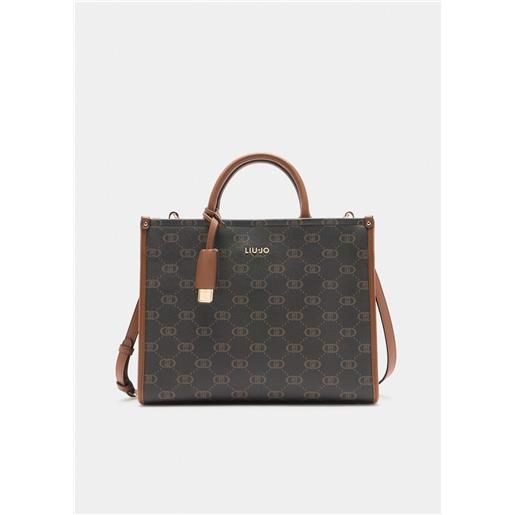 LIU JO borsa liu jo a mano con tracolla e logo all over
