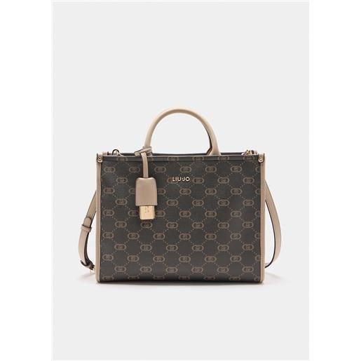 LIU JO borsa liu jo a mano con tracolla e logo all over