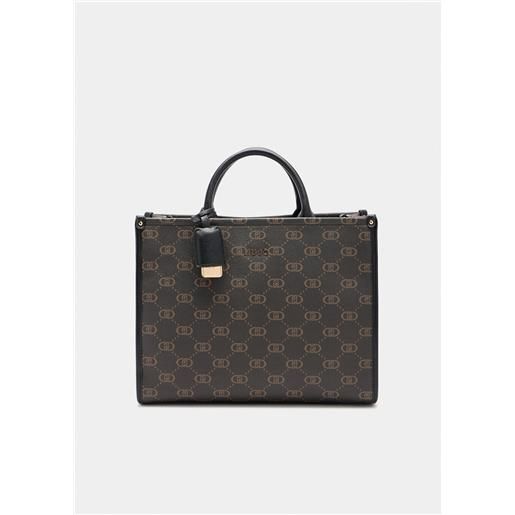 LIU JO borsa liu jo a mano con tracolla e logo all over