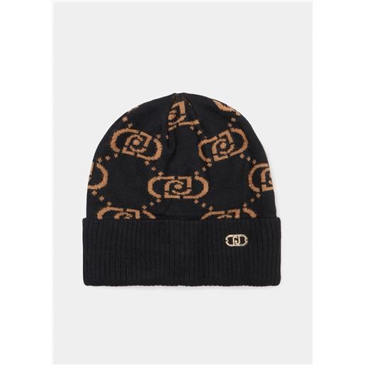 LIU JO cappello liu jo in maglia con logo jacquard