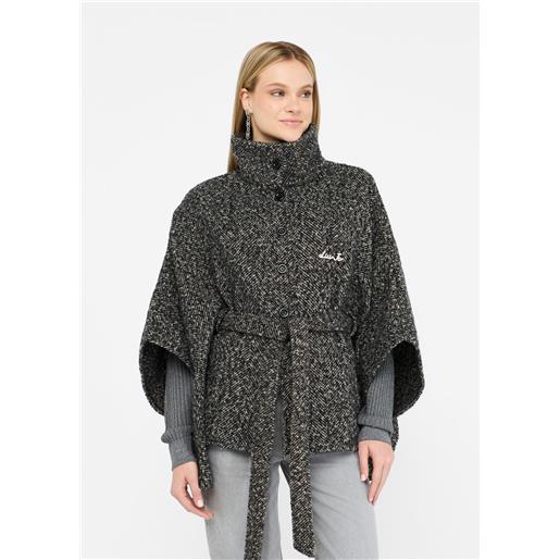 Liu jo mantella in lana con cintura e collo alto