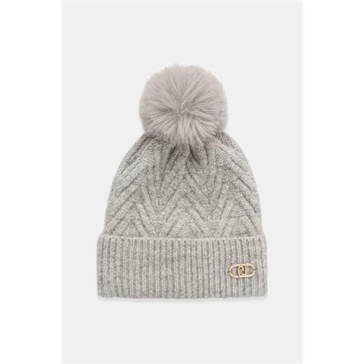 LIU JO cappello liu jo con pompon e dettagli luminosi