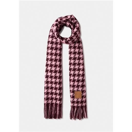 Liu jo sciarpa con motivo pied de poule e frange
