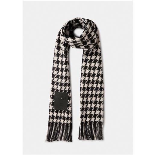 Liu jo sciarpa con motivo pied de poule e frange