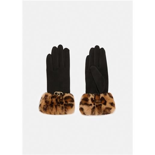 LIU JO guanti liu jo con polsini in eco-pelliccia