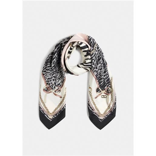 LIU JO foulard liu jo stampa animalier patchwork