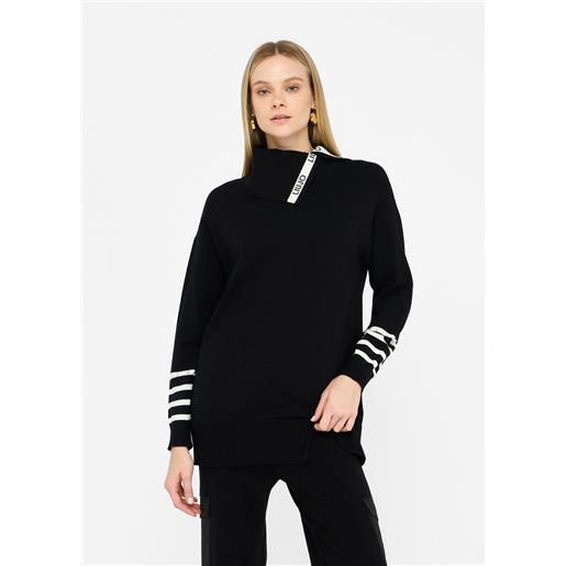 LIU JO maglione liu jo con collo alto e maniche a righe