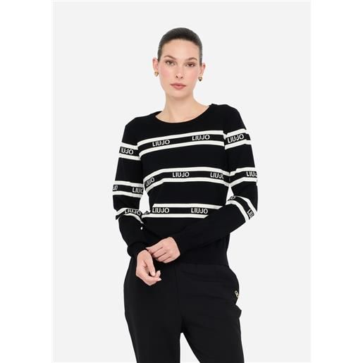 LIU JO maglione liu jo con logo a righe