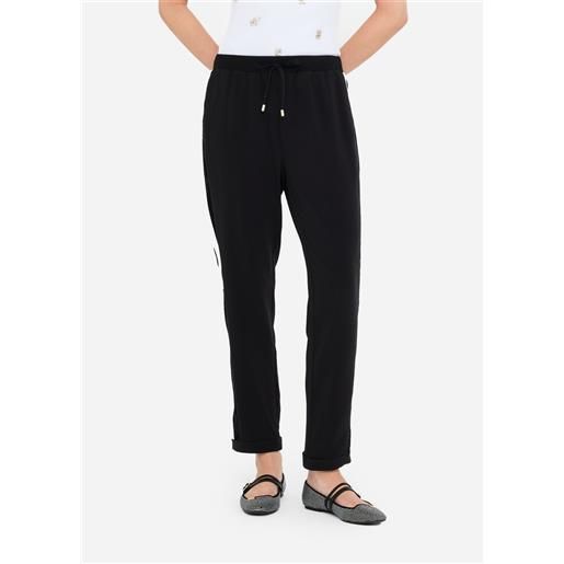 Liu jo pantaloni jogger con coulisse e dettagli eleganti