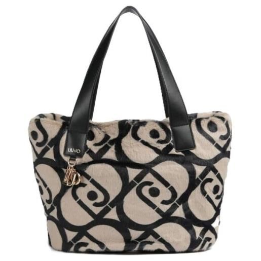 LIU JO borsa shopper liu jo in pelliccia effetto lavorato