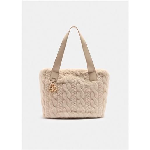 LIU JO borsa shopper liu jo in pelliccia effetto lavorato