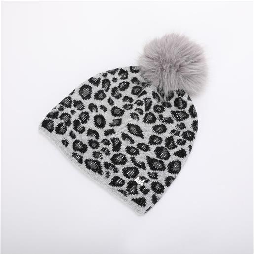 MIMI'-MUA' cappello donna mimi mua con pon pon e fantasia maculata