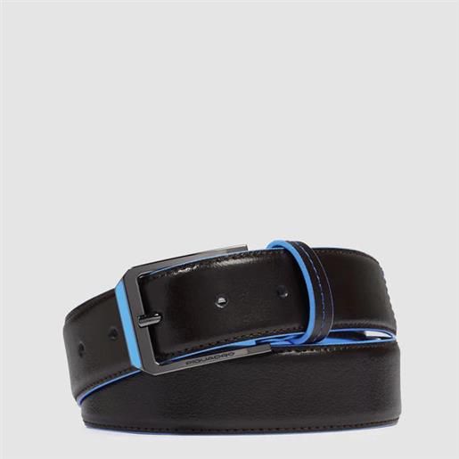 PIQUADRO cintura piquadro in pelle con fibbia classica e cuciture a contrasto