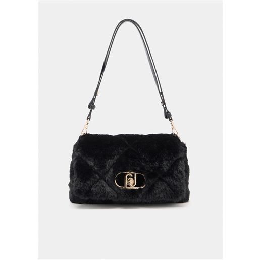 LIU JO borsa liu jo puffy effetto pelliccia trapuntata con catena dorata