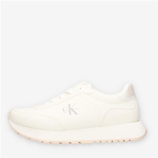 Calvin Klein v3a9-83110-1355530 sneaker bassa allacciata off white