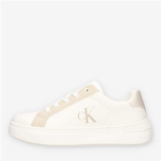 Calvin Klein v3x9-83166-1592a472 sneaker bassa allacciata off white/beige