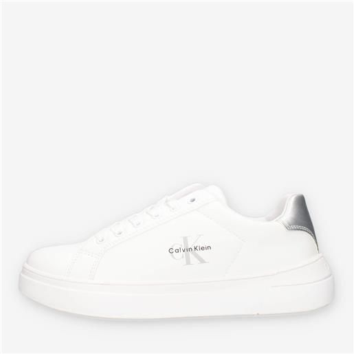 Calvin Klein v3x9-83166-1592x025 sneaker bassa allacciata bianco/argento