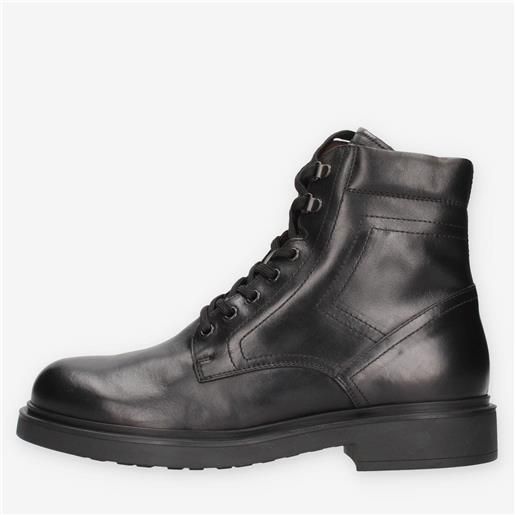 Nero Giardini i501020u-100 anfibi neri da uomo