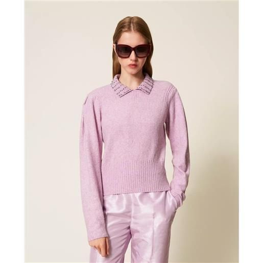 Twinset Actitude maglia Twinset Actitude con colletto e gioielli donna