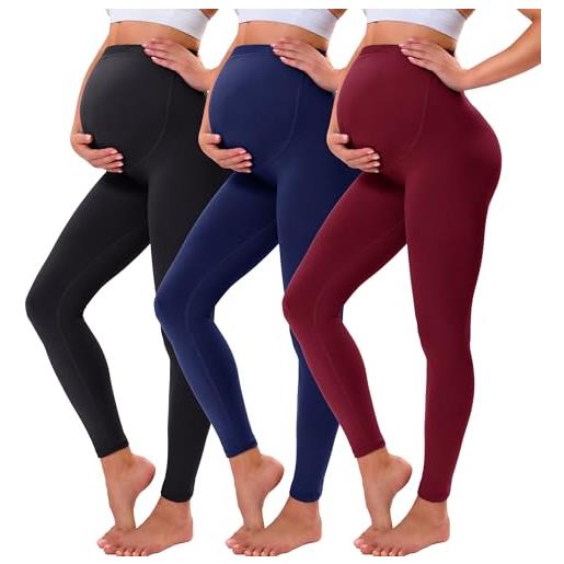 VALANDY creamlush leggings premaman sopra il pancione burroso morbido supporto pancia regolabile vita alta pantaloni gravidanza yoga pigiama, m