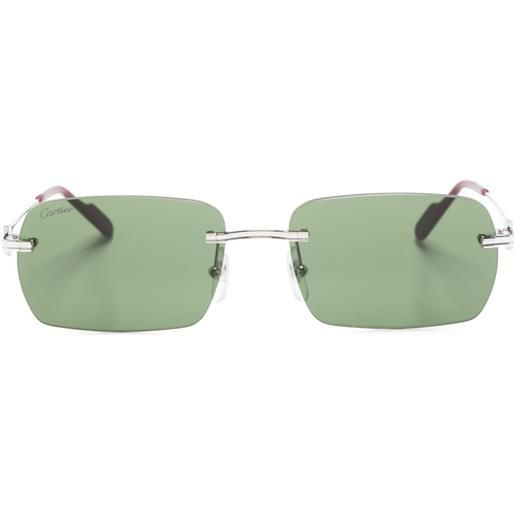 Cartier Eyewear occhiali da sole squadrati con lenti colorate - argento