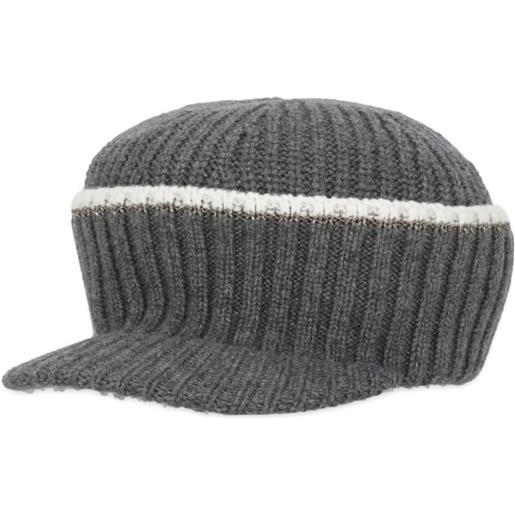 Brunello Cucinelli cappello con bordo a coste - grigio
