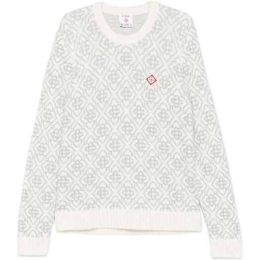 Casablanca maglione con logo - bianco