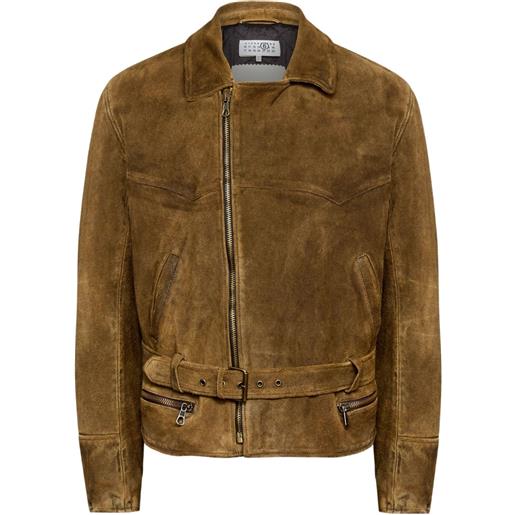 MM6 Maison Margiela giacca con zip asimmetrica - marrone