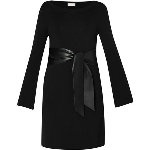 Liu Jo abito donna in maglia con cintura in ecopelle nero l