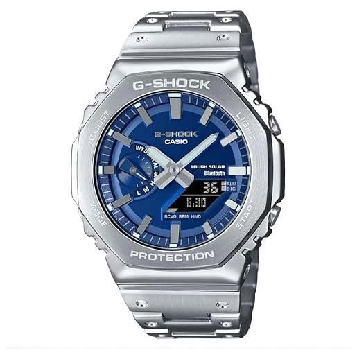 Casio orologio g-shock gm-b2100ad-2aer, bluetooth, resistente agli urti, solare, blu scuro