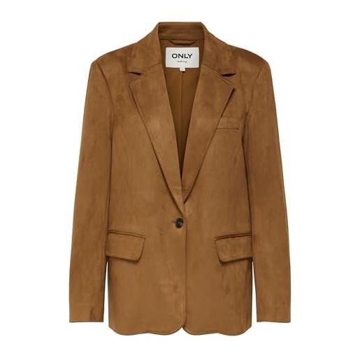 ONLY onlina life l/s faux suede blazer tlr, nuthatch, 46 donna