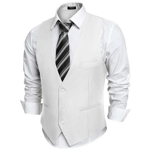 COOFANDY gilet da uomo con scollo a v senza maniche slim fit giacca casual vest, arge, tipo-02 rosso vino, medium(chest: 43.3'')