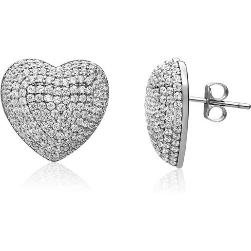 Elli Orecchini Donna A Cuore E Stella | Argento 925 Placcato Oro Rosa | Con Cristalli