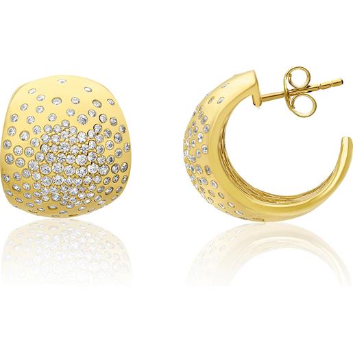 ALFIERI & ST. JOHN 925 orecchini astra in argento 925 dorato con zirconi bianchi