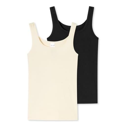 Schiesser confezione da 2 canottiere intime, in cotone biologico 95/5, taglia da 140 a 176, assortiti 1_181936, 14 anni bambine e ragazze