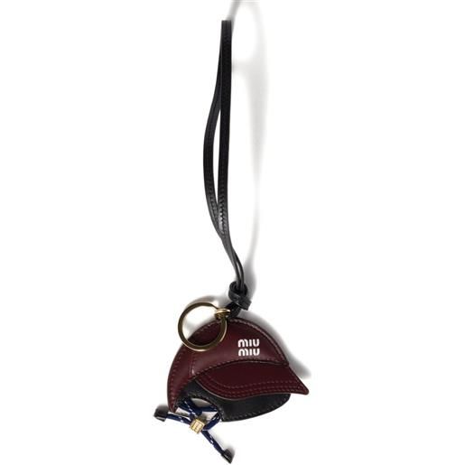 Miu Miu portachiavi in pelle - marrone