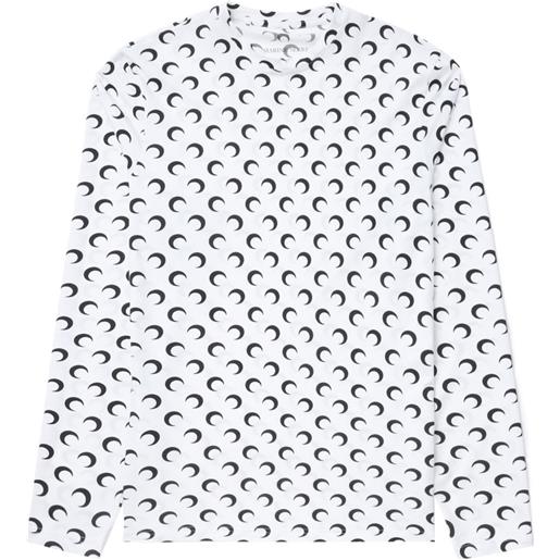 Marine Serre t-shirt regenerated con stampa - bianco