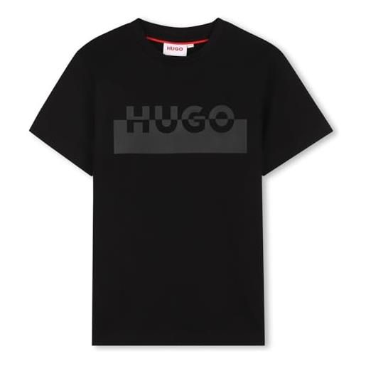 HUGO g00433 maglietta da ragazzo, nero, 4 anni