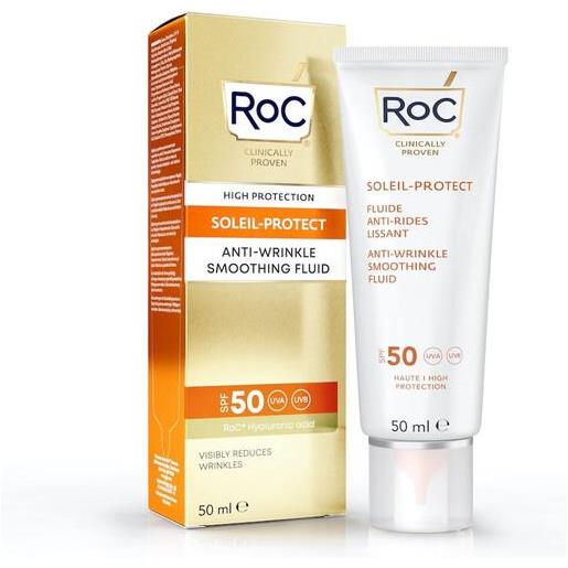 Roc fluido solare viso spf50+ anti-rughe levigante 50 ml