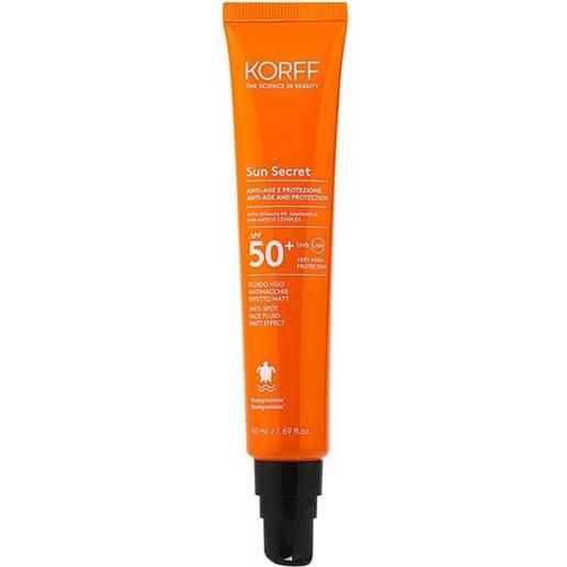Korff sun secret fluido viso antimacchie effetto matt spf50+ 50 ml