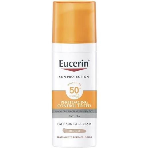 Eucerin sun photo aging control tinted anti-età gel crema spf50+ colore medium 50 ml