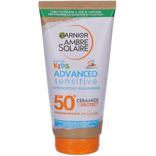Garnier ambre solaire sensitive advanced latte solare spf50+ corpo per bambini 175 ml